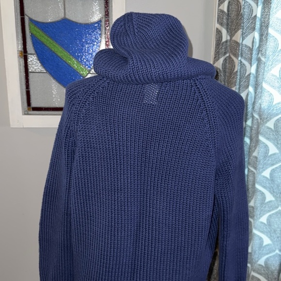 Bloomingdale’s Vintage Chunky Knit 100% Cotton Hooded Sweater SZ Large - Picture 6 of 8